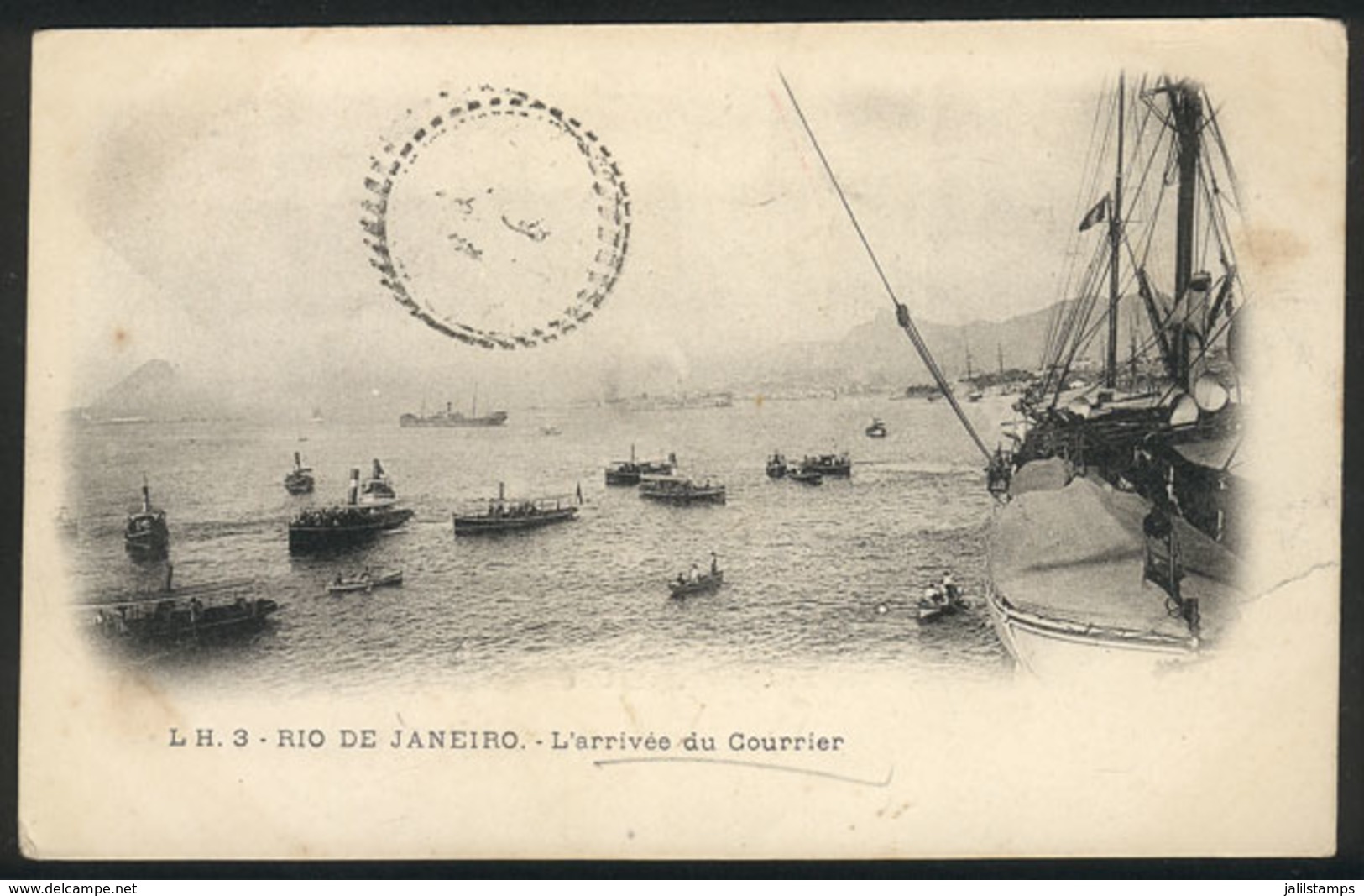 BRAZIL: RIO DE JANEIRO: Ships, Arrival Of The Mail, Circa 1905, VF Quality - Autres & Non Classés