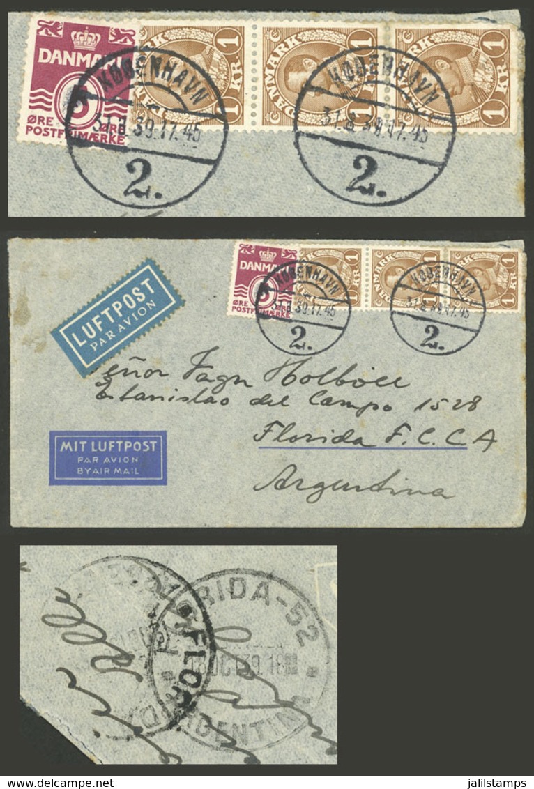 DENMARK: DAY BEFORE THE BEGINNING OF WORLD WAR II: Airmail Cover Dispatched In Kobenhavn On 31/AU/1939 By German DLH Fra - Sonstige & Ohne Zuordnung