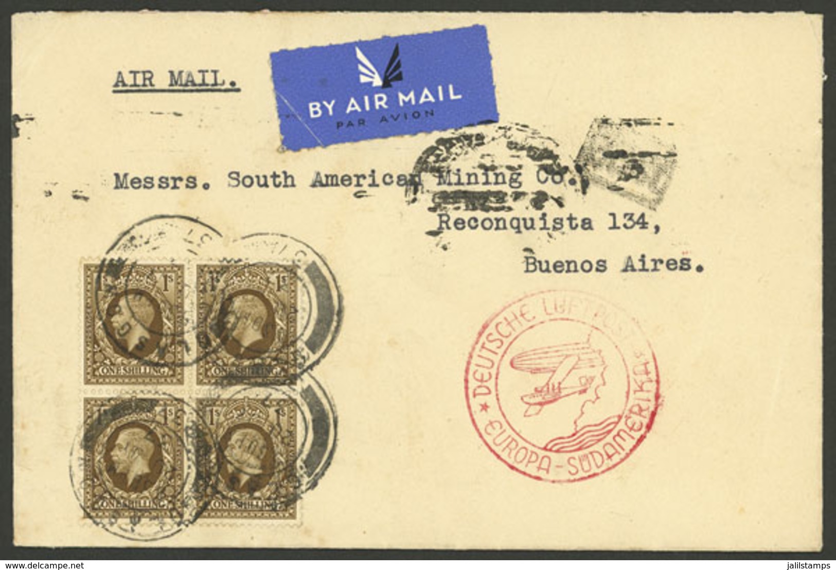 GREAT BRITAIN: 17/JUL/1937 Glasgow - Argentina, Airmail Cover Sent By German DLH, With Buenos Aires Arrival Backstamp 25 - Autres & Non Classés