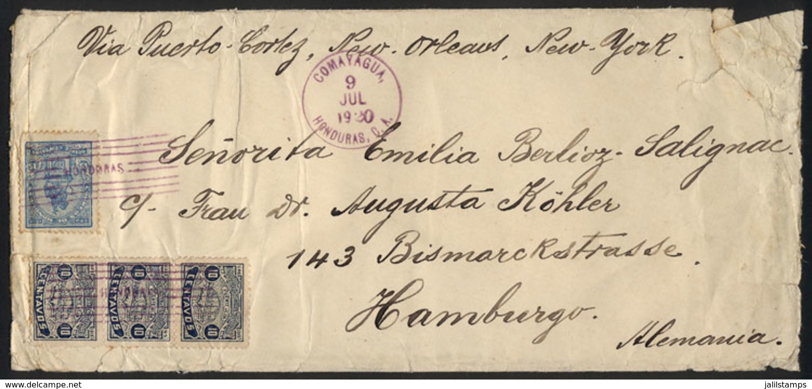 HONDURAS: Cover Franked With 45c., Sent From COMAYAGUA To Germany On 9/JUL/1920. - Honduras