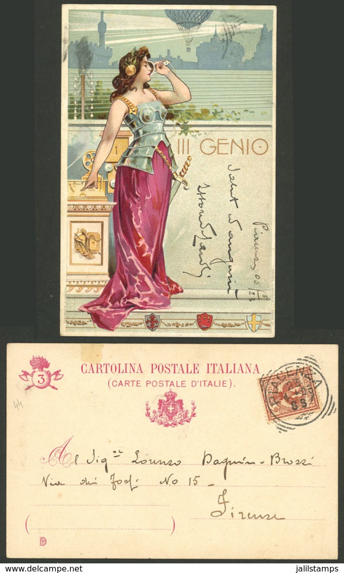 ITALY: 23/MAY/1905 Piacenza  - Firenze, Beautiful PC With 2c. Franking, Very Nice! - Non Classés