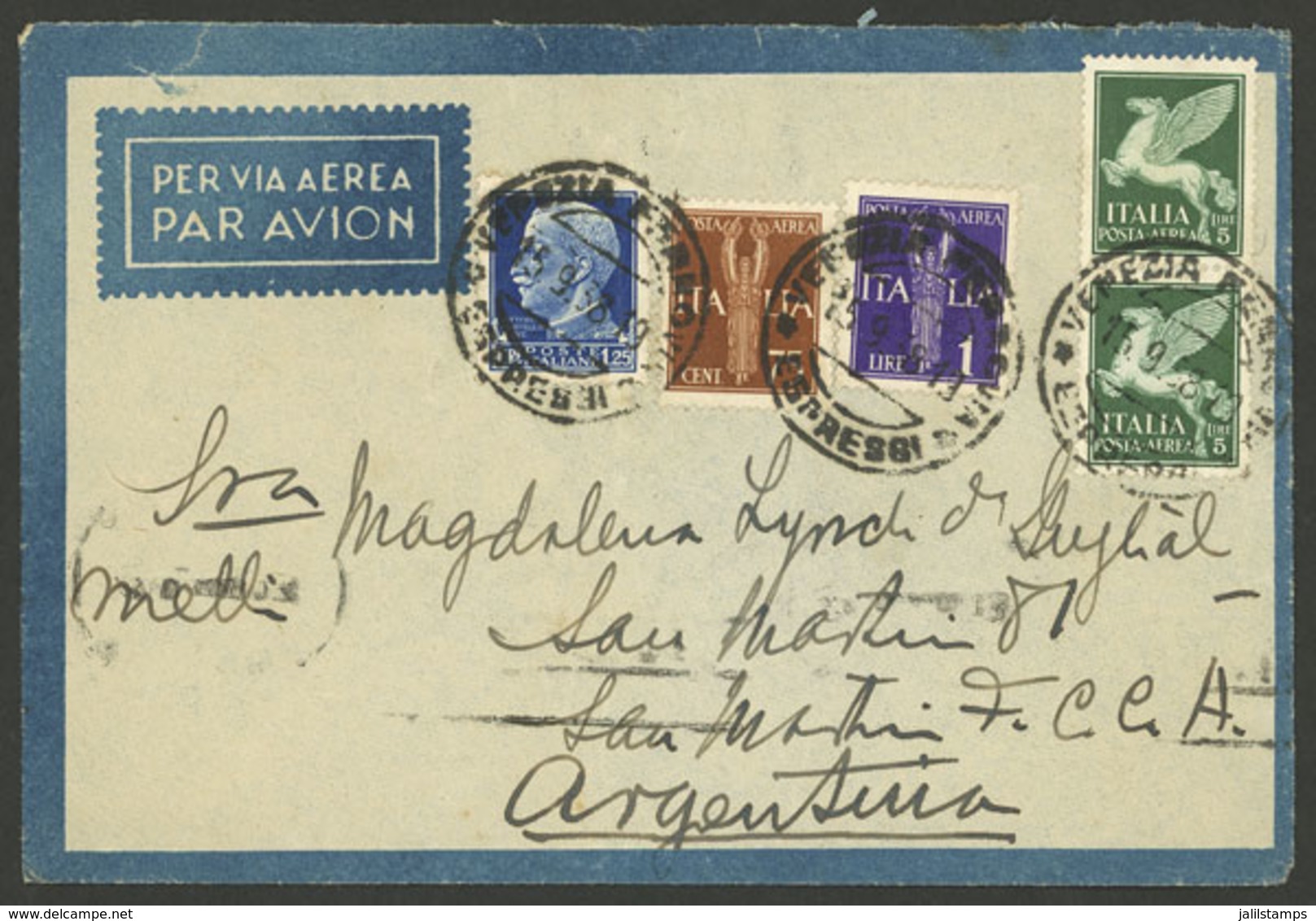 ITALY: 15/SE/1983 Venezia - Argentina, Airmail Cover Franked With 13L., On Back Transit Mark Of Buenos Aires 22/SE And " - Non Classificati