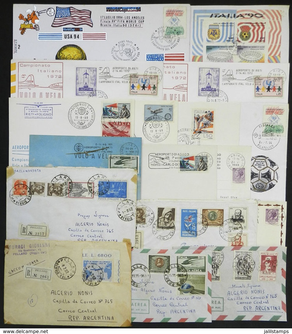 ITALY: 17 Covers Or Cards Of 1960s To 1990s, Including Several Very Interesting Pieces, Flights, Thematic Items, Etc., I - Non Classés