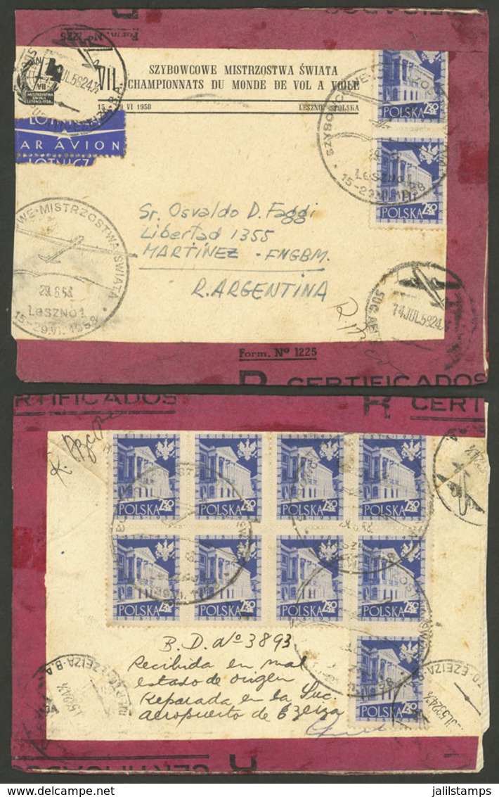 POLAND: AIRMAIL COVER WITH OFFICIAL ARGENTINE SEALS: Envelope Of The VII World Gliding Championship Sent To Argentina On - Sonstige & Ohne Zuordnung