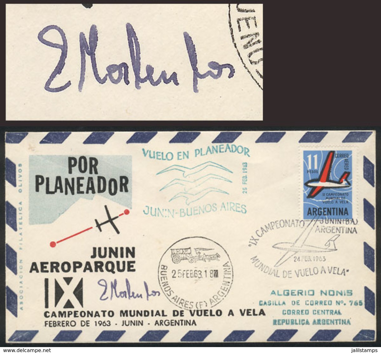 POLAND: Cover Flown Between Junín And Buenos Aires Airport On The Closing Of The 9th World Gliding Championship Held In  - Autres & Non Classés