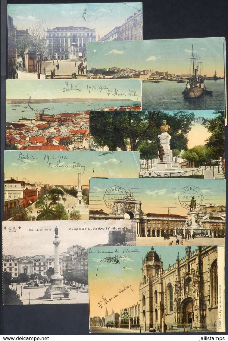PORTUGAL: LISBOA: 8 Postcards With Good Views Of The City, Circa 1912, Some With Minor Defects - Autres & Non Classés
