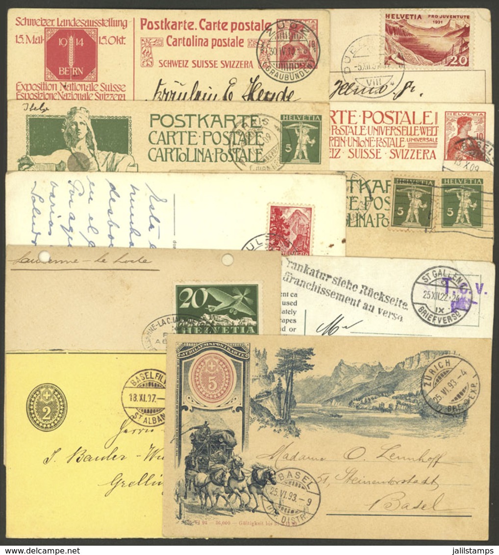 SWITZERLAND: 1893 To 1948, 10 Covers, Postal Stationeries Or Interesting Cards, Low Start! - Autres & Non Classés