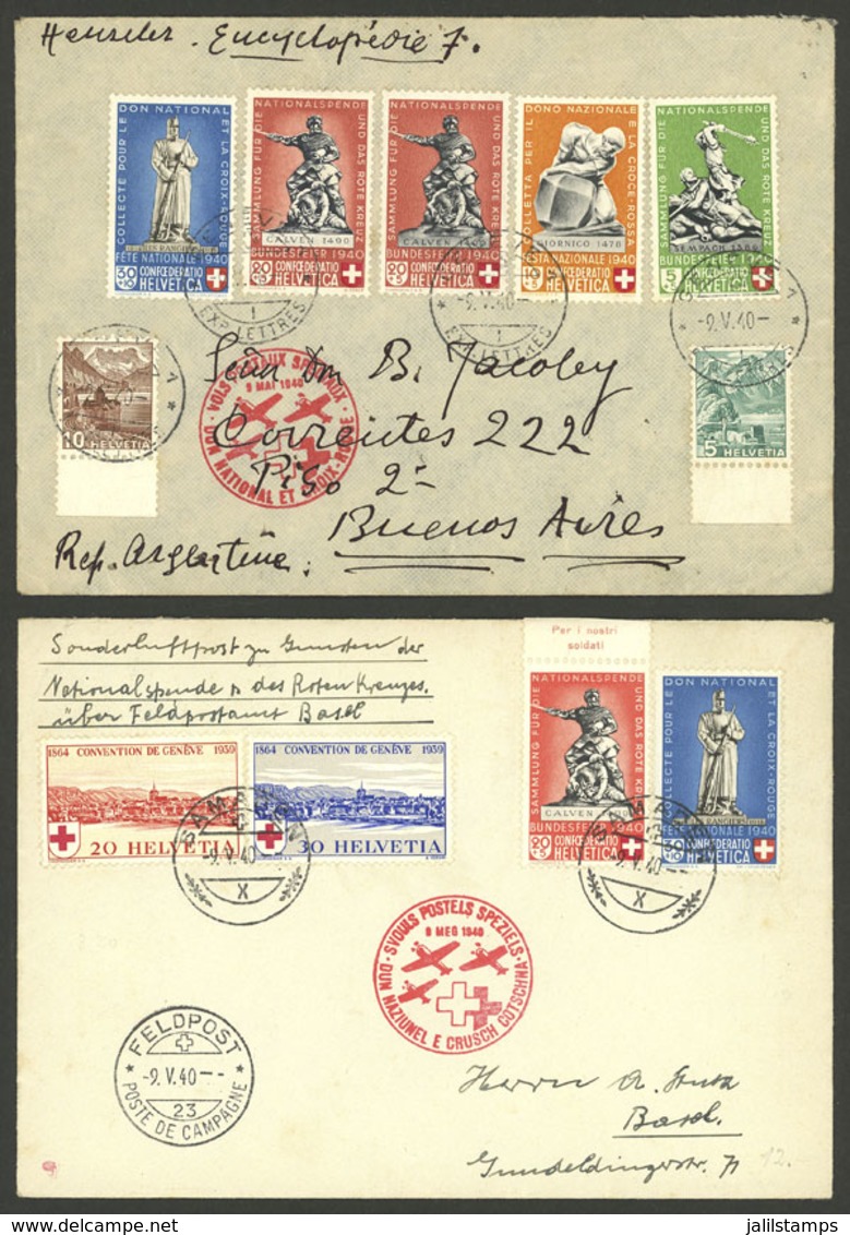 SWITZERLAND: 9/MAY/1940 Special Fight Red Cross, 2 Very Nice Covers! - Autres & Non Classés