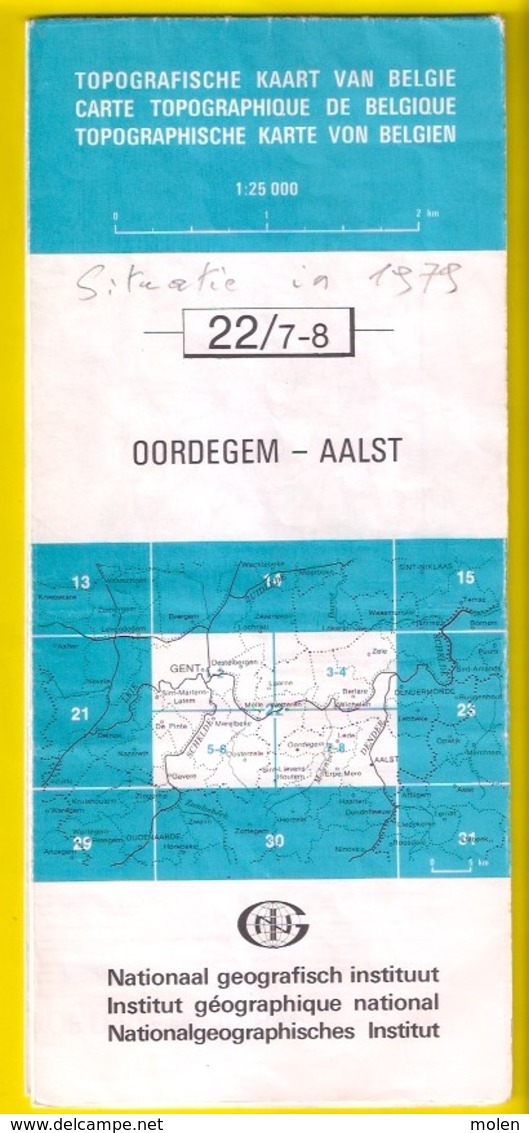 ©1979 OORDEGEM AALST STAFKAART 22/7-8 LEDE ERPE MERE BURST SERSKAMP WANZELE EREMBODEGEM GIJZEGEM BAMBRUGGE WESTREM S930