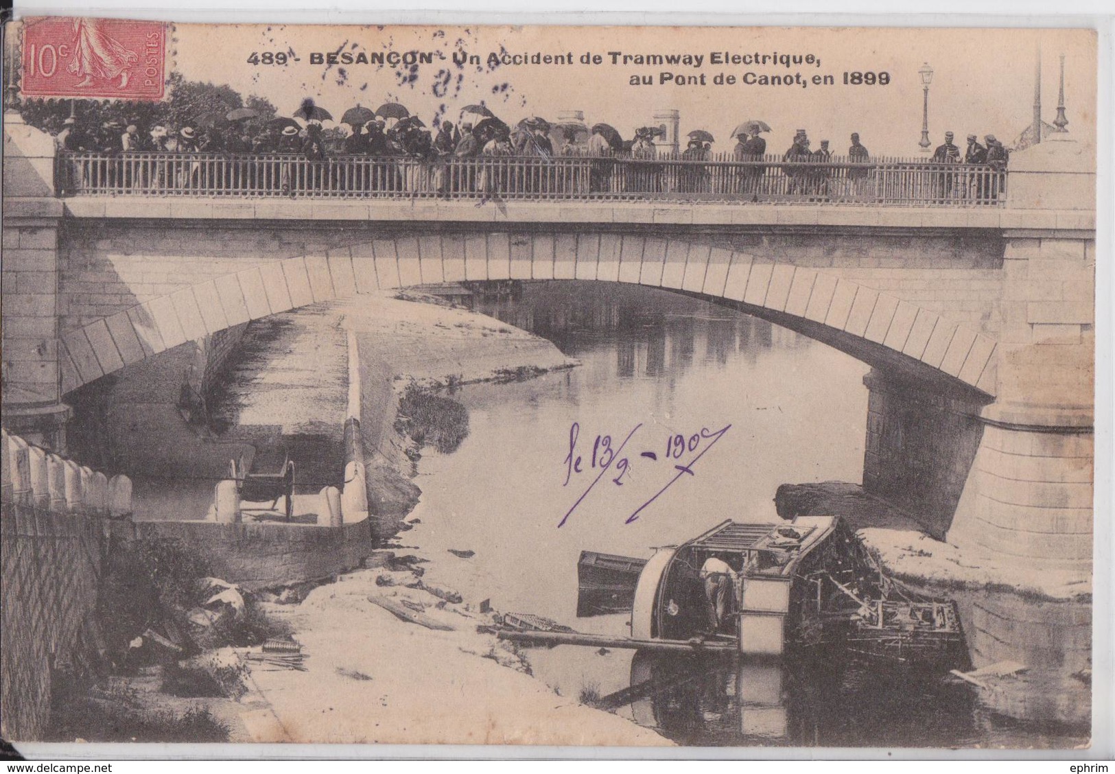 Besançon - Accident De Tramway Electrique Au Pont De Canot En 1899 - Besancon