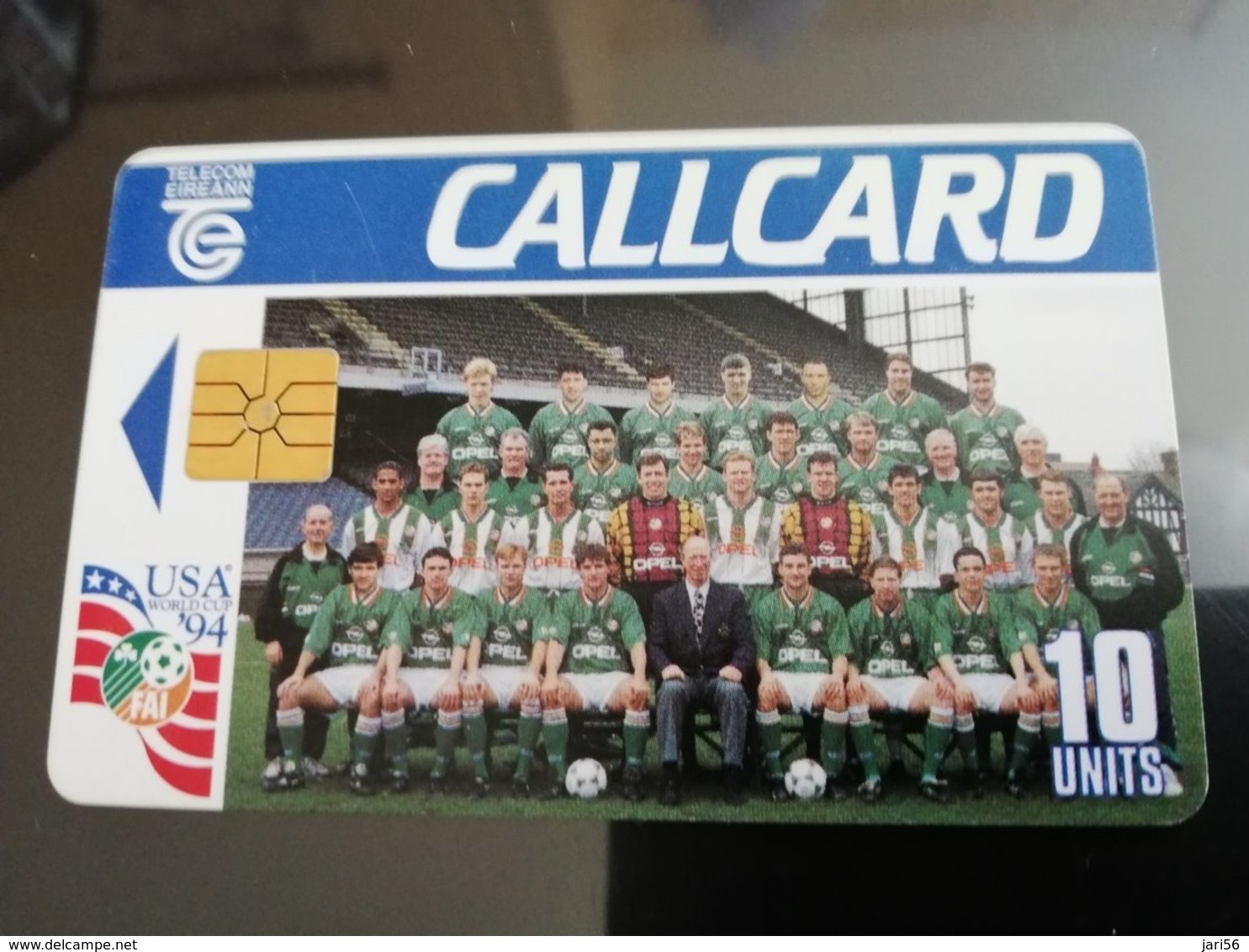 IRELAND /IERLANDE 10 Units Call CardUSA 94 NATIONAL FUTBOL TEAM CHIPCARD      ** 163** - Irlanda
