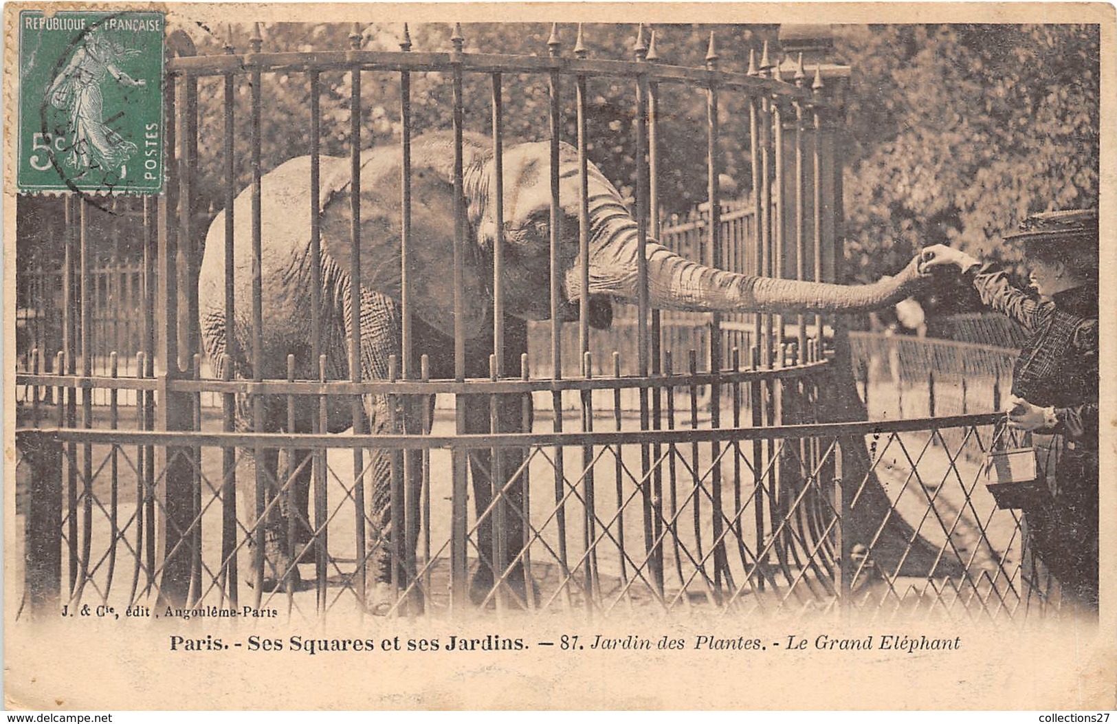 75005-PARIS-SES SQUARES ET SES JARDINS, JARDIN DES PLANTES, LE GRAND ELEPHANT - Arrondissement: 05