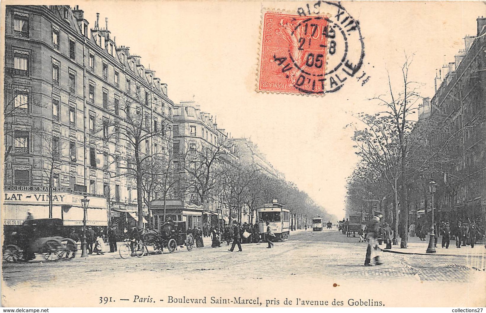 75005-PARIS-BOULEVARD SAINT-MARCEL, PRIS DE L'EVENUE DES GOBELINS - Arrondissement: 05