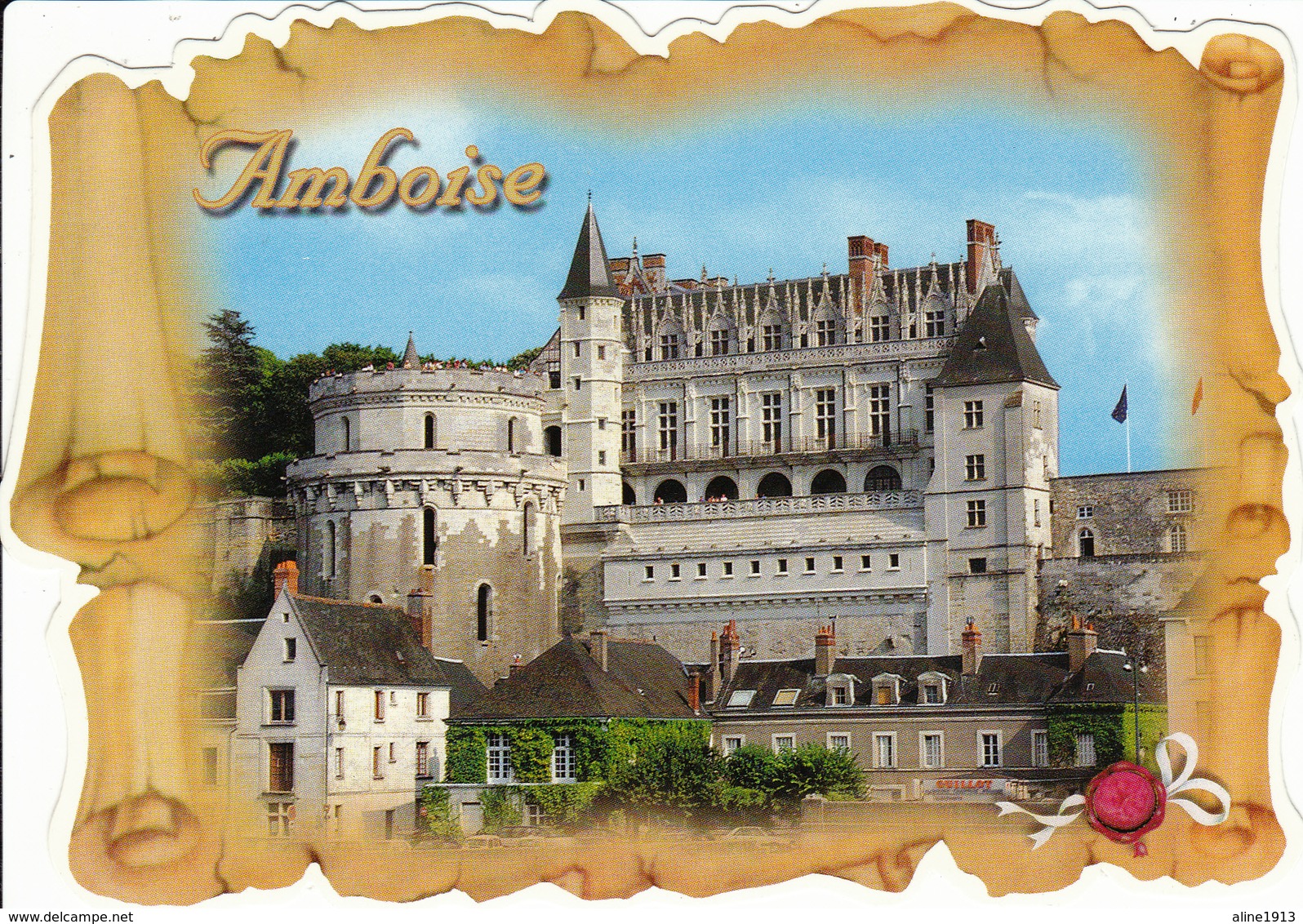 37 AMBOISE - CONTOURS DECOUPES - SUR STYLE PARCHEMIN - Amboise