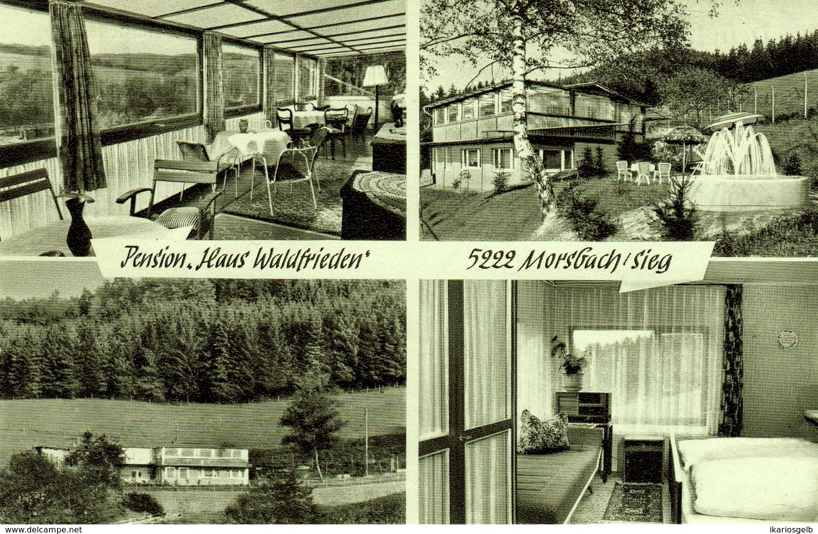 MORSBACH Bei Waldbröl Wissen 1962 " Haus Waldfrieden " Deko 4-geteilte Karte - Waldbroel