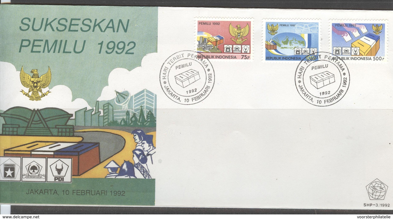 INDONESIË INDONESIA 1992 ZBL FDC SHP 03 BLANK BLANCO - Indonesia