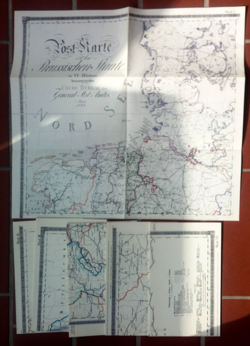 Post Karte Von Dem Preussischen Staate In 6 Teilen 1829 - Autres & Non Classés