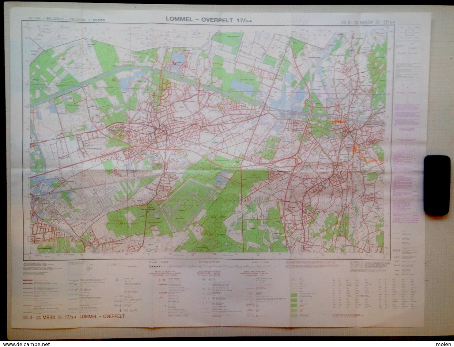 ©1986 LOMMEL OVERPELT STAFKAART 17/3-4 NEERPELT PELT VOSSEMEREN MAATHEIDE LINDEL HERENT BOSEIND S933 - Lommel