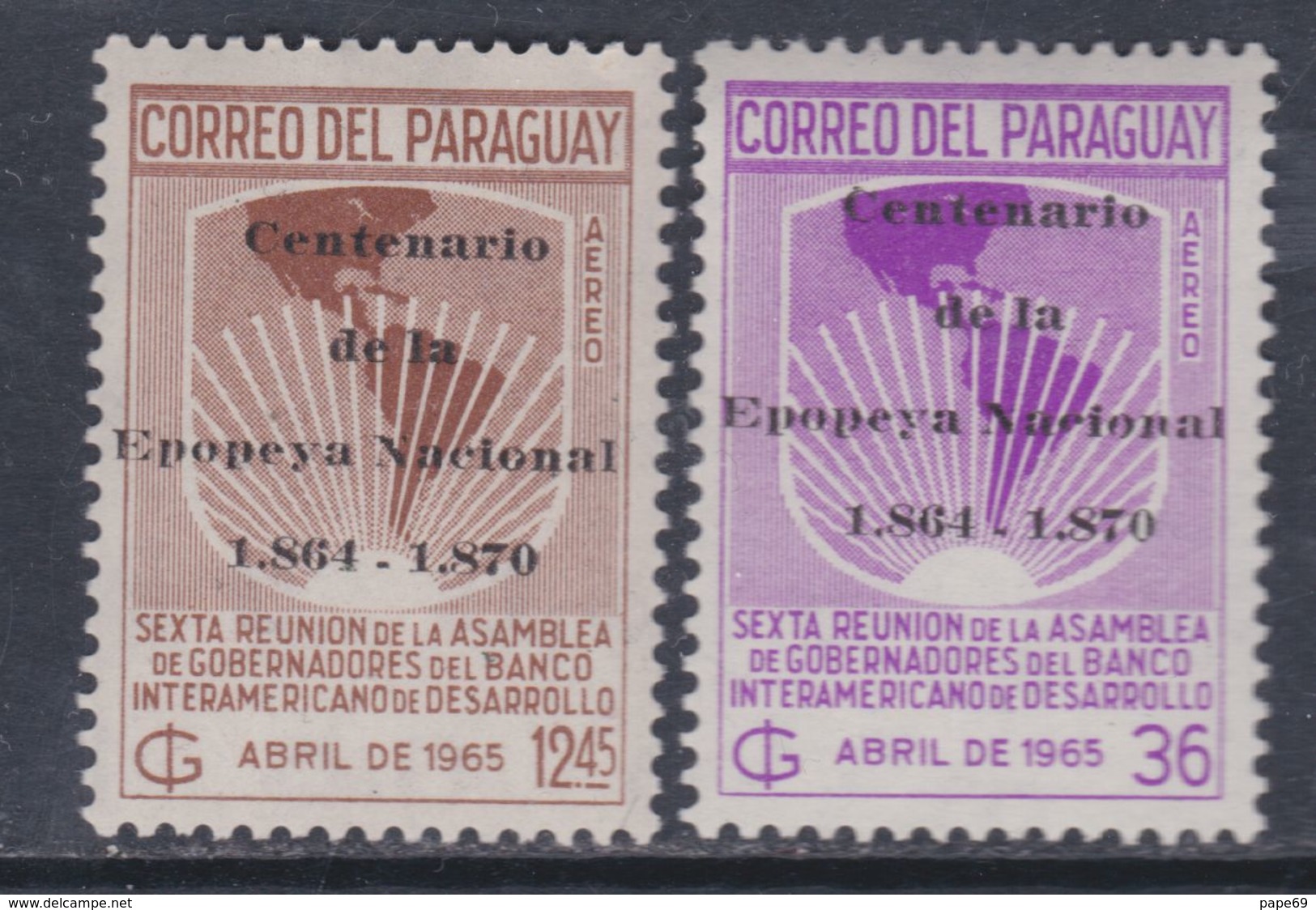 Paraguay PA  N° 397 / 98 XX Centenaire De L' épopée Nationale (I). Les 2 Valeurs  Sans Charnière, TB - Paraguay