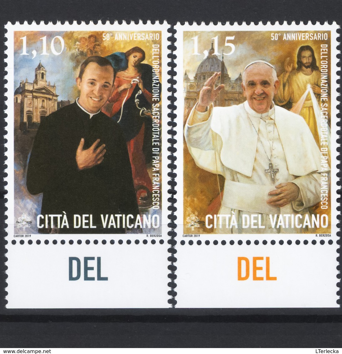 Vatican 2019 - 50th Ann Ord. Sacerdotale Papa Francesco, 2v MNH. Pope/Papst Franziskus Francis Vaticano Vatikan Vaticaan - Unused Stamps