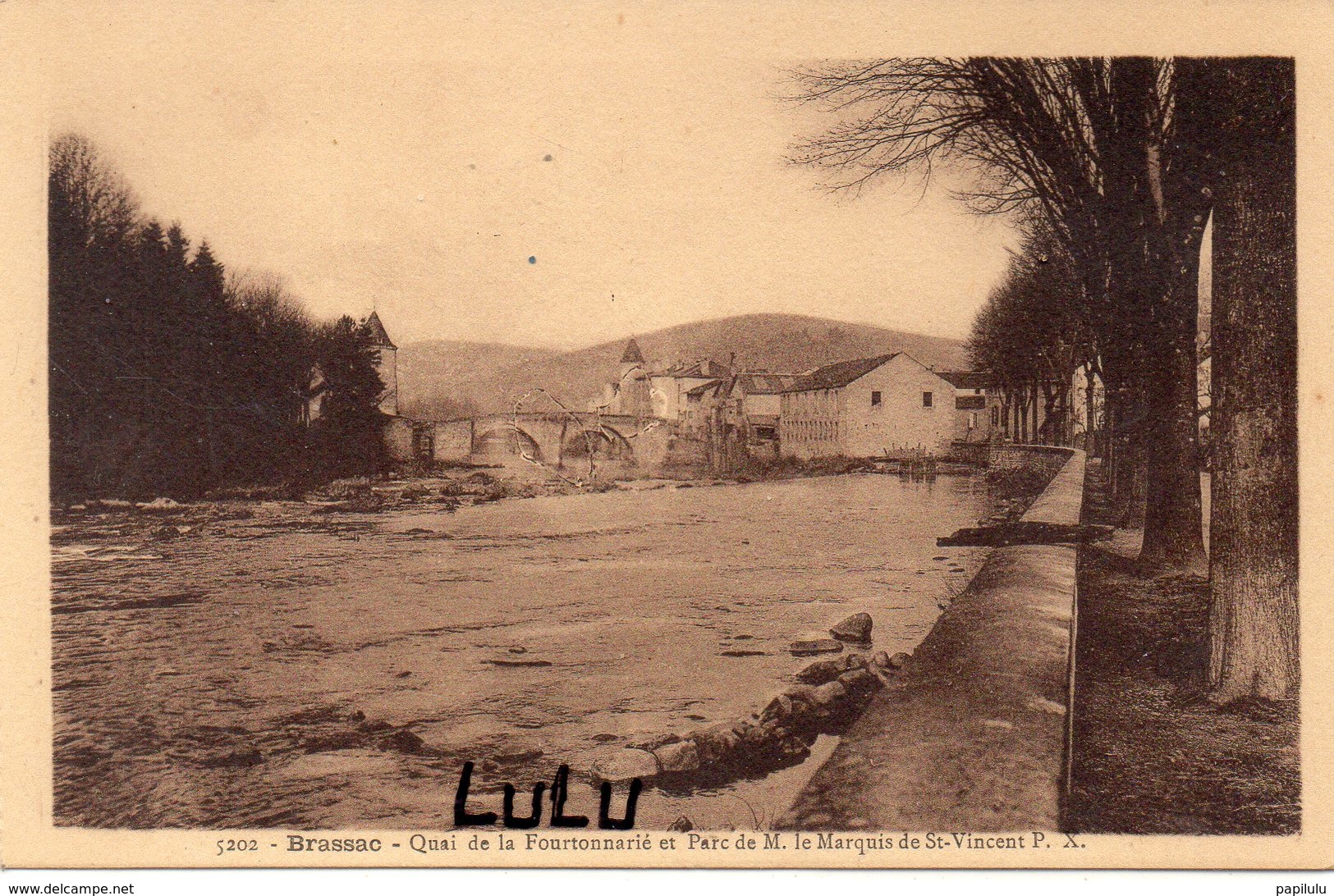 DEPT 81 : édit. Poux N° 5202 : Brassac Quai De La Fourtonnarié Et Parc De M. Le Marquis De Saint Vincent - Brassac