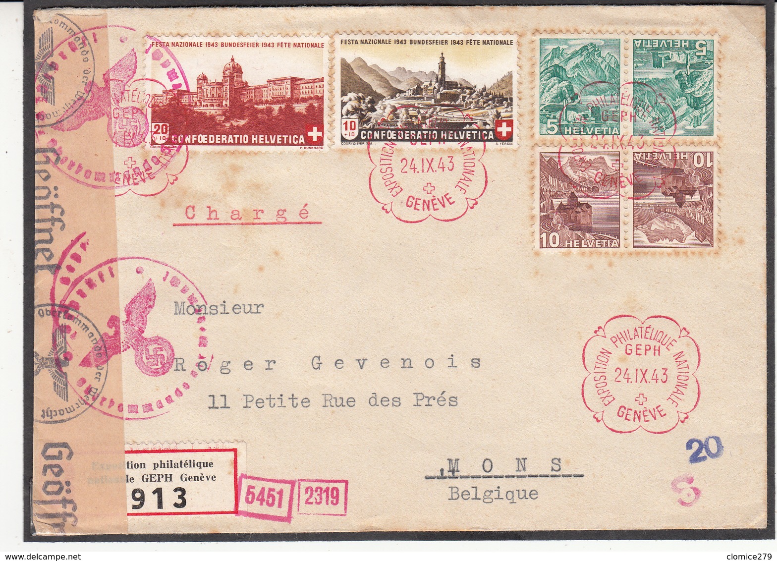 Guerre 1940/45       Lot    De    18     Enveloppes Vers La Belgique  10 Scan - Weltkrieg 1939-45 (Briefe U. Dokumente)