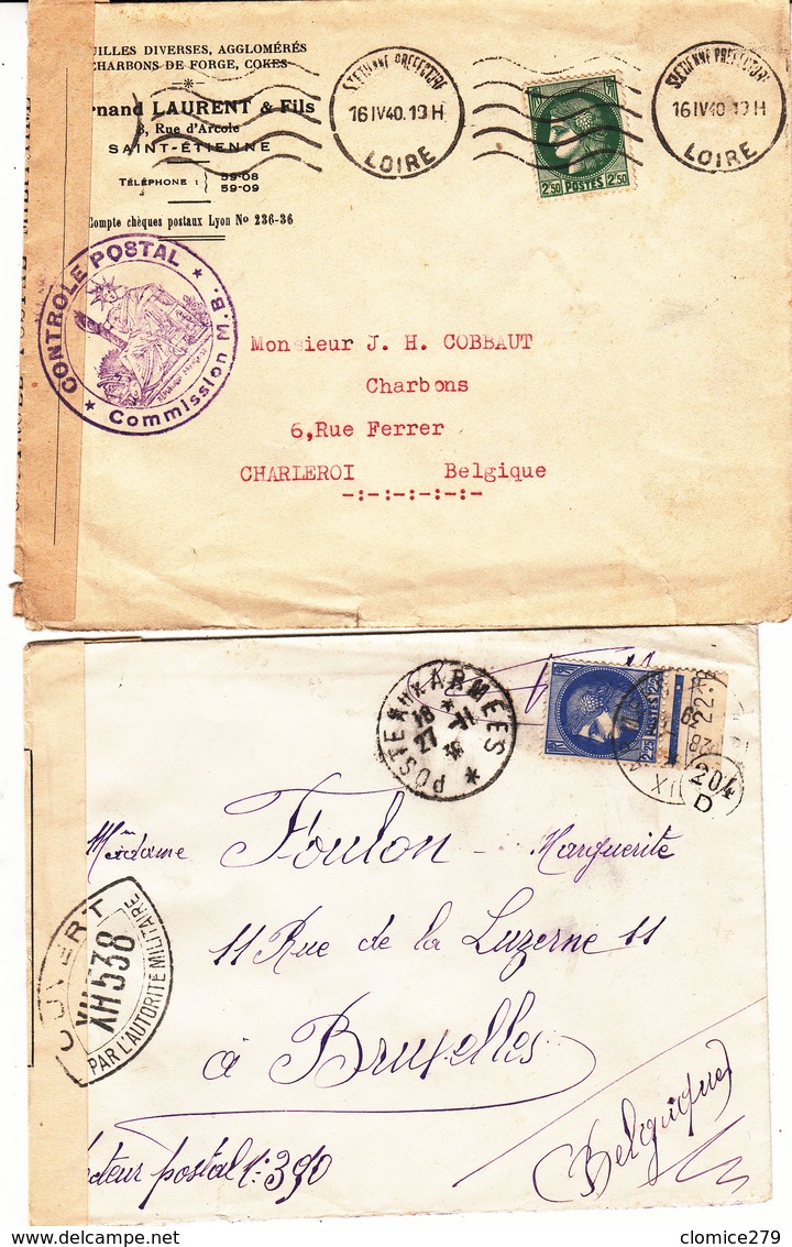 Guerre 1940/45       Lot    De    18     Enveloppes Vers La Belgique  10 Scan - Weltkrieg 1939-45 (Briefe U. Dokumente)