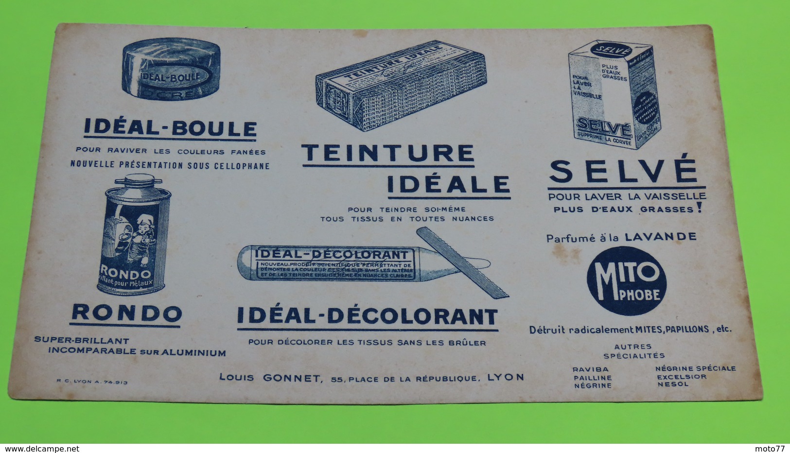 Buvard 21 - PRODUITS MÉNAGERS - état D'usage : Voir Photos - 22.5x14 Environ - Vers Année 1960 - Produits Ménagers