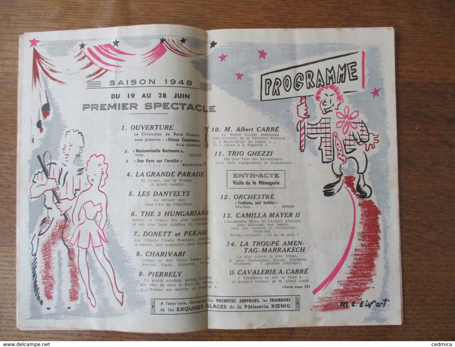 CIRQUE MUNICIPAL D'AMIENS PROGRAMME DE LA SAISON 1948 - Programmes