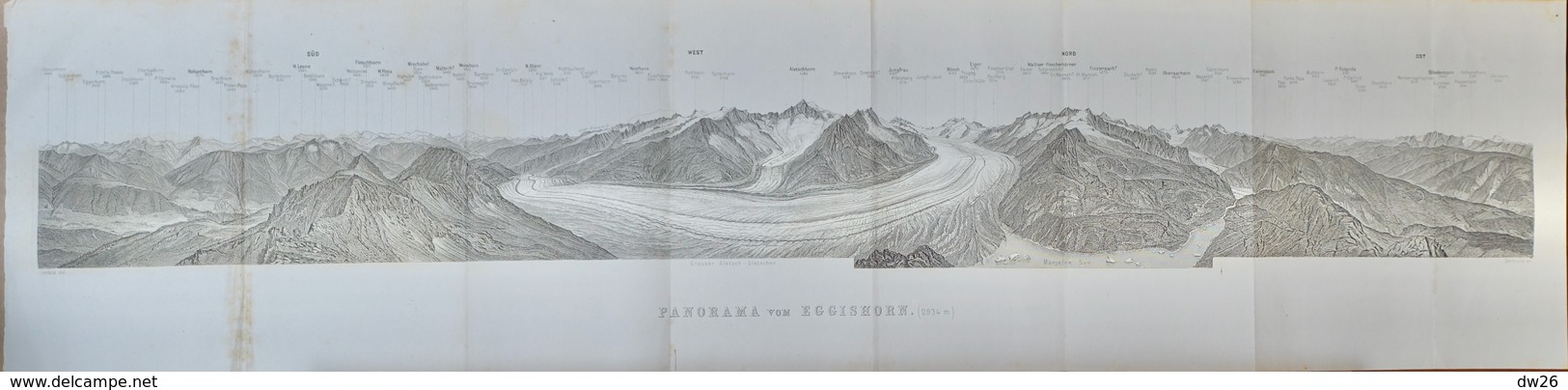 Carte Géographique: Suisse, Panorama Vom Eggishorn (Grosser Aletsch, Gletscher) - Cartes Géographiques