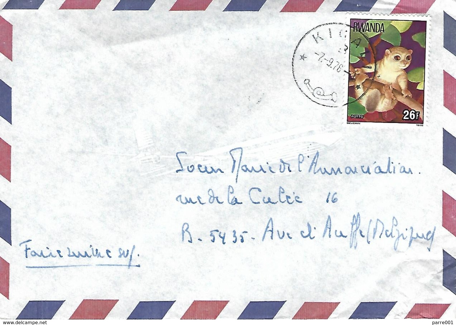 Rwanda 1978 Kigali Potto Nocturnal Monkey Cover - Used Stamps