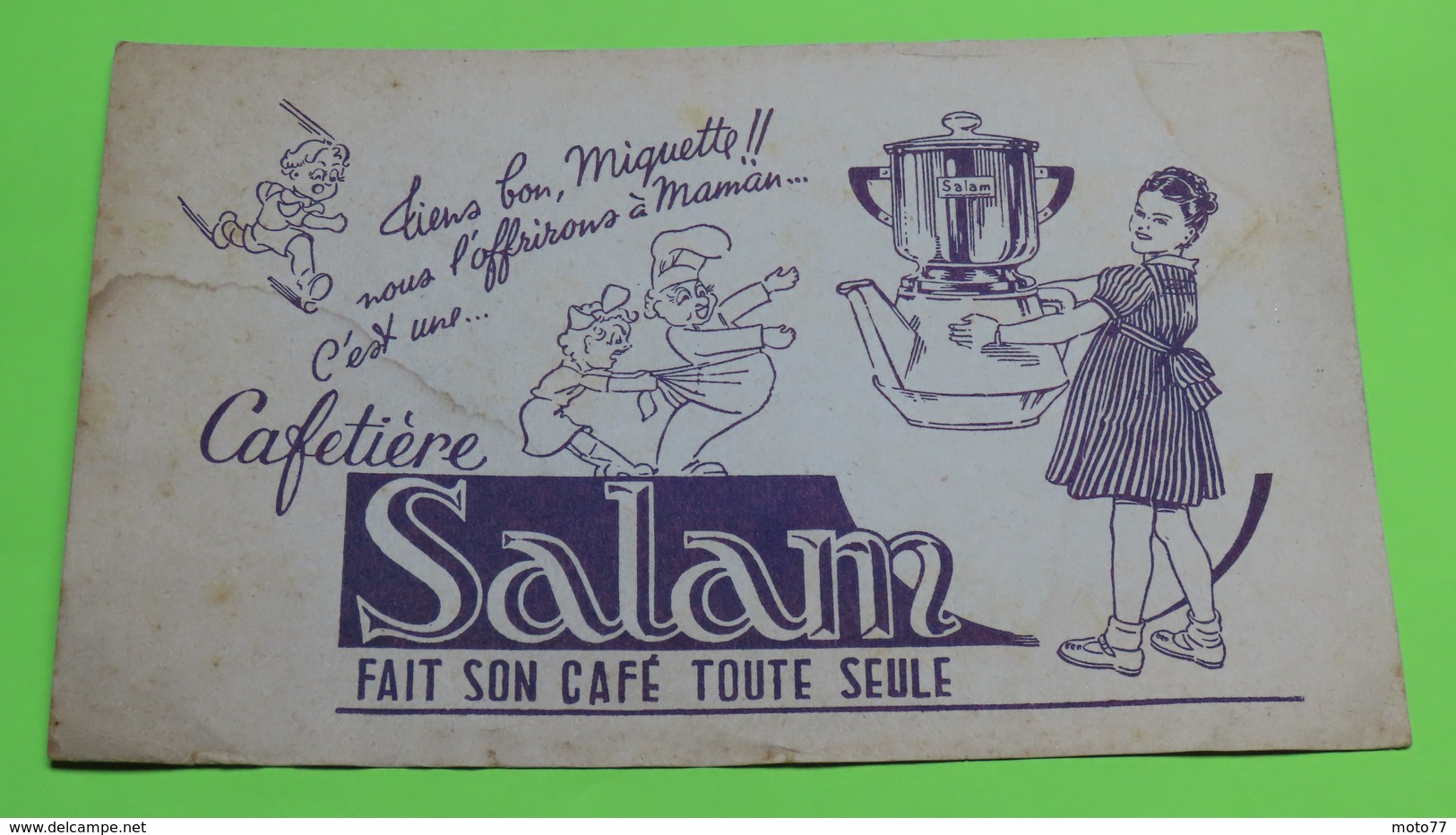 Buvard 25 - Cafetière SALAN - état D'usage : Voir Photos - 21x13.5 Environ - Vers Année 1960 - Café & Thé