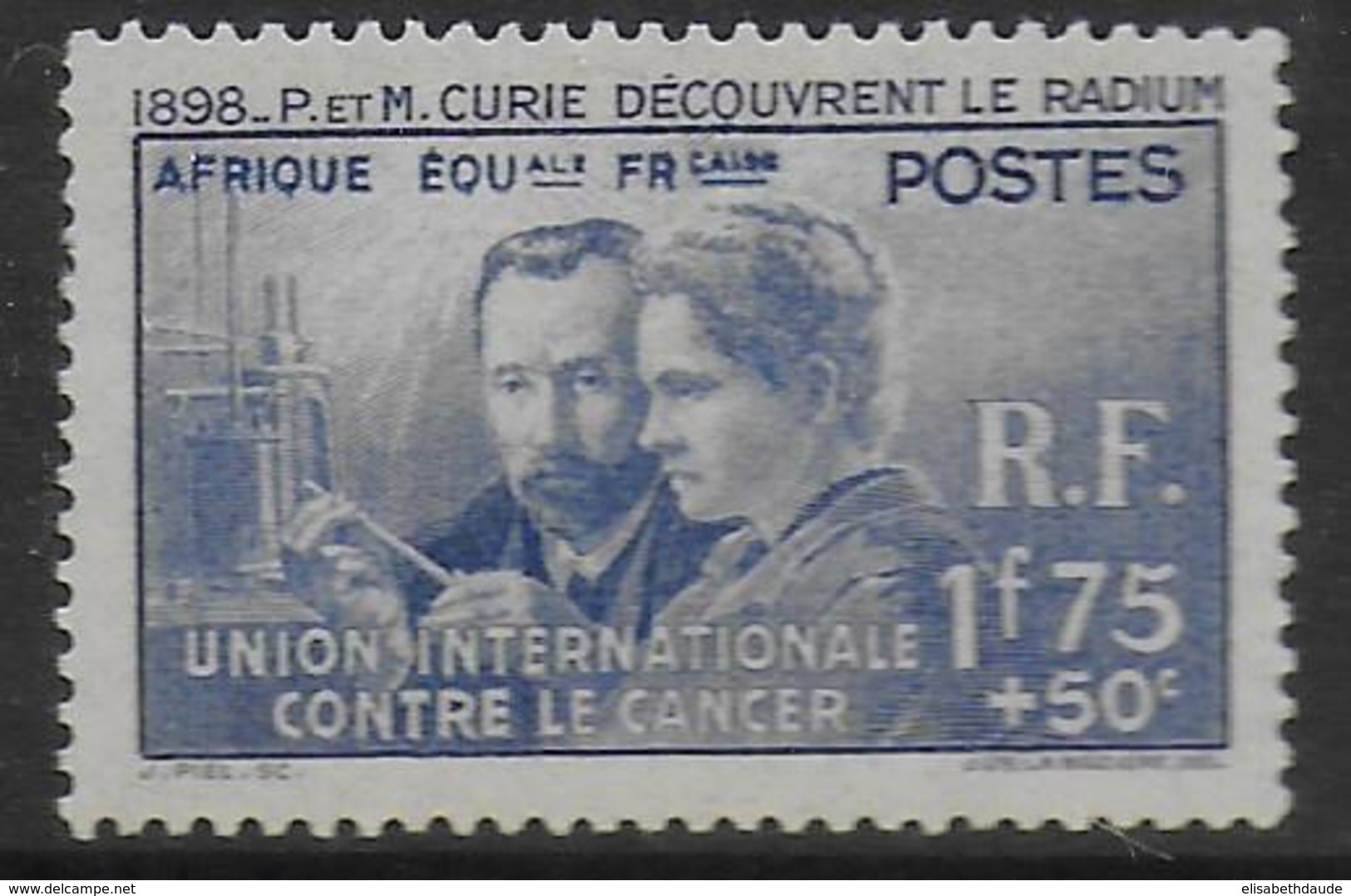 AEF  - 1938 CURIE - YVERT N° 63 ** MNH - COTE = 50 EUR - Unused Stamps