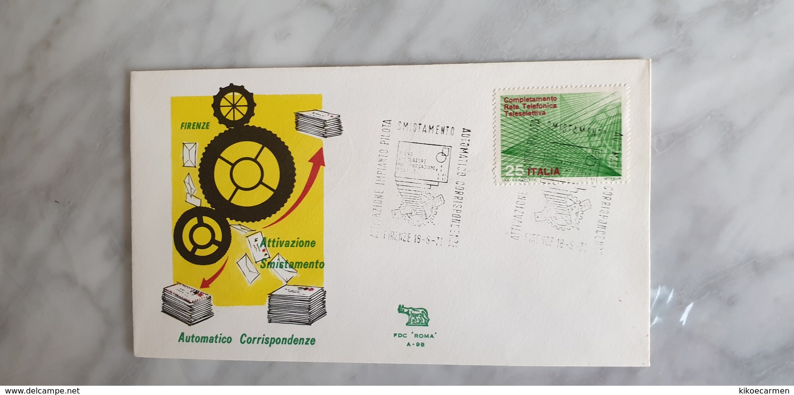 Smistamento Automatico Corrispondenza Firenze 1971 Annullo Postmark Cancel - Zipcode