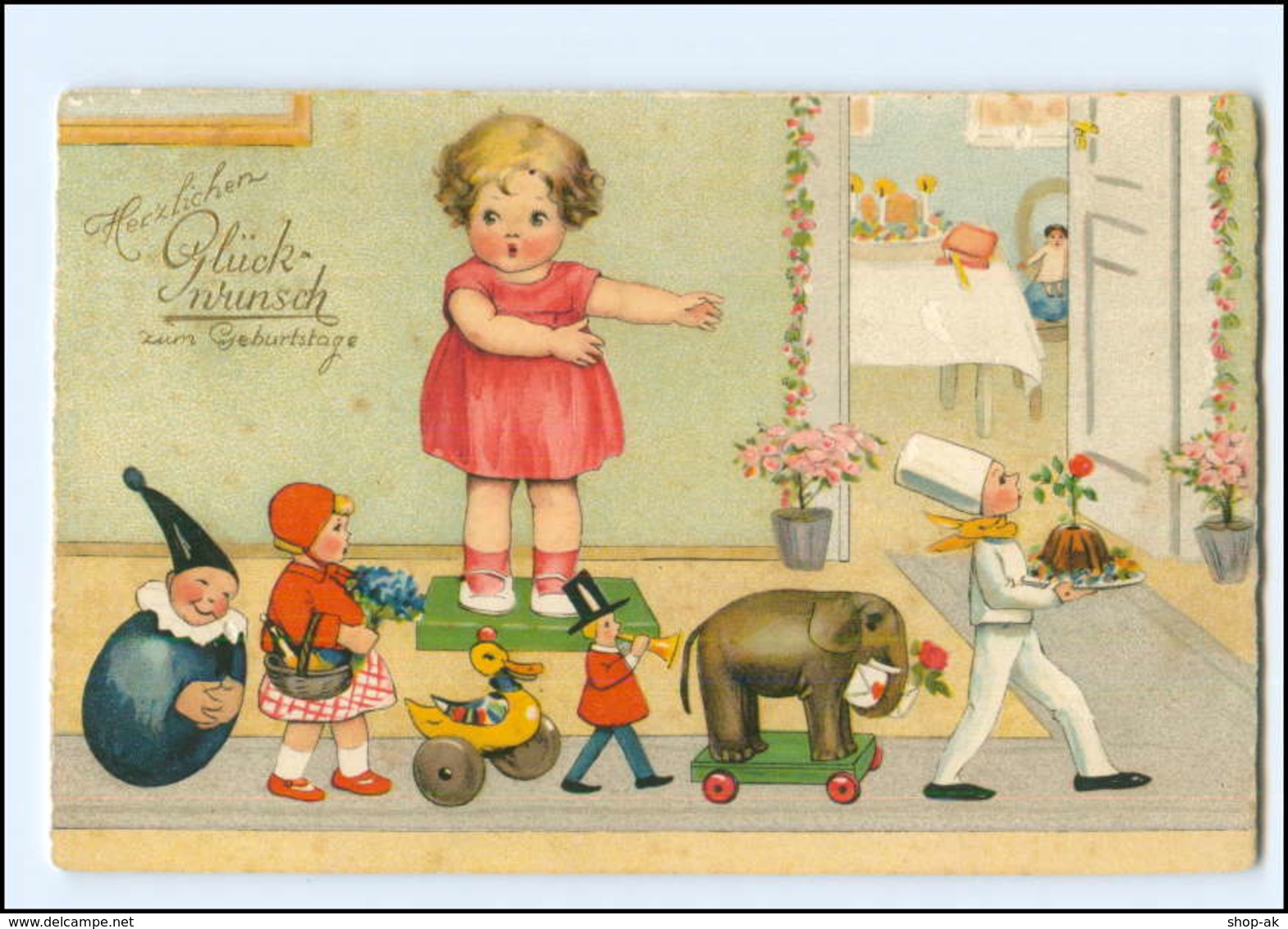 XX008910/ Geburtstag  Puppen Spielzeug  Meissner & Buch Litho AK 1929 - Compleanni