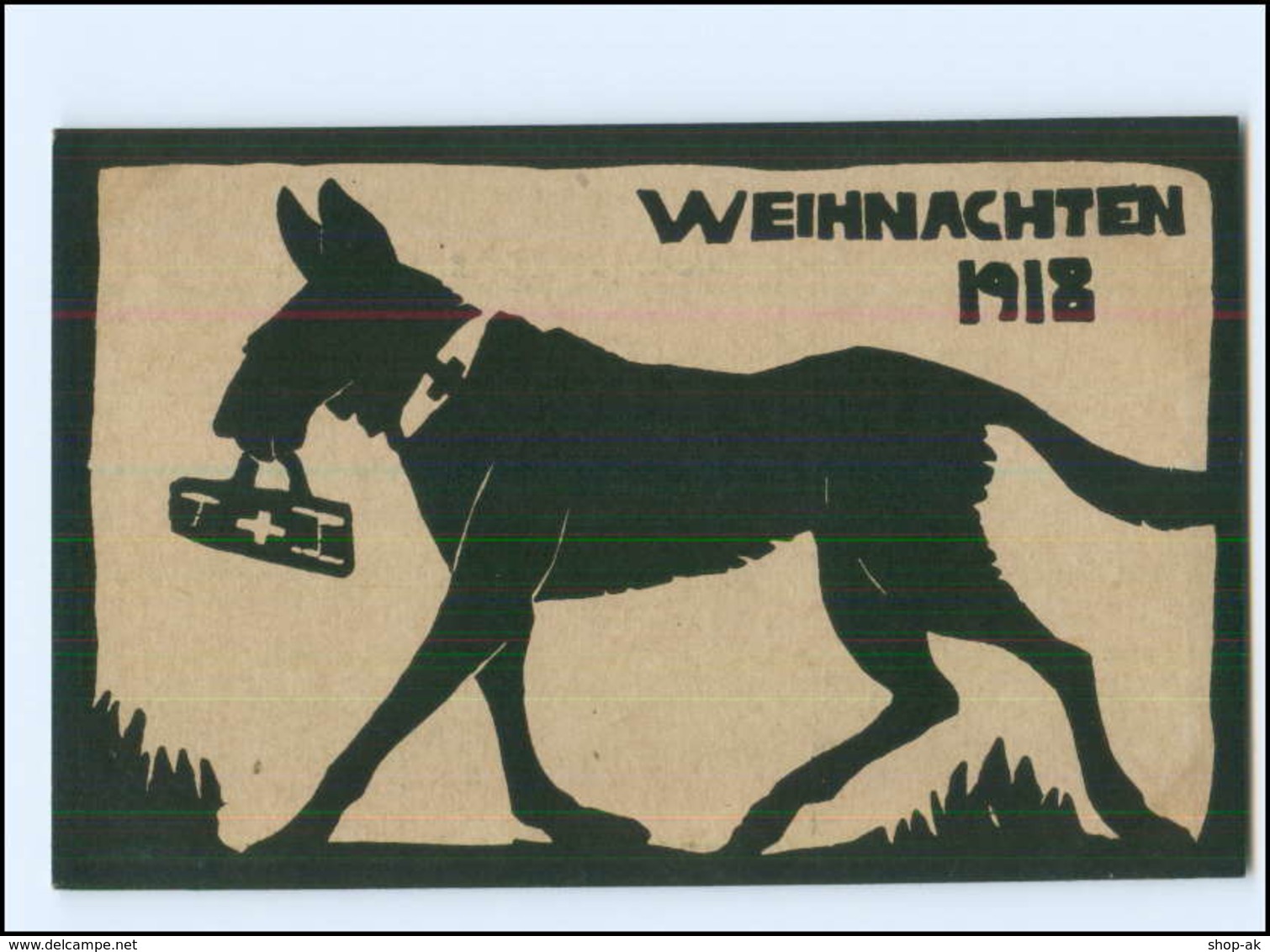 XX008909/ Weihnachten 1918 Mobilmachung-Ausschuß Rotes Kreuz Sanitätshund WK1 AK - Weltkrieg 1914-18