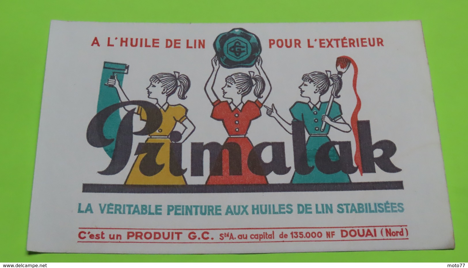 Buvard 45 - PEINTURE HUILE DE LIN PRIMALAK - état D'usage : Voir Photos - 21x13.5 Environ - Vers Année 1960 - Peintures