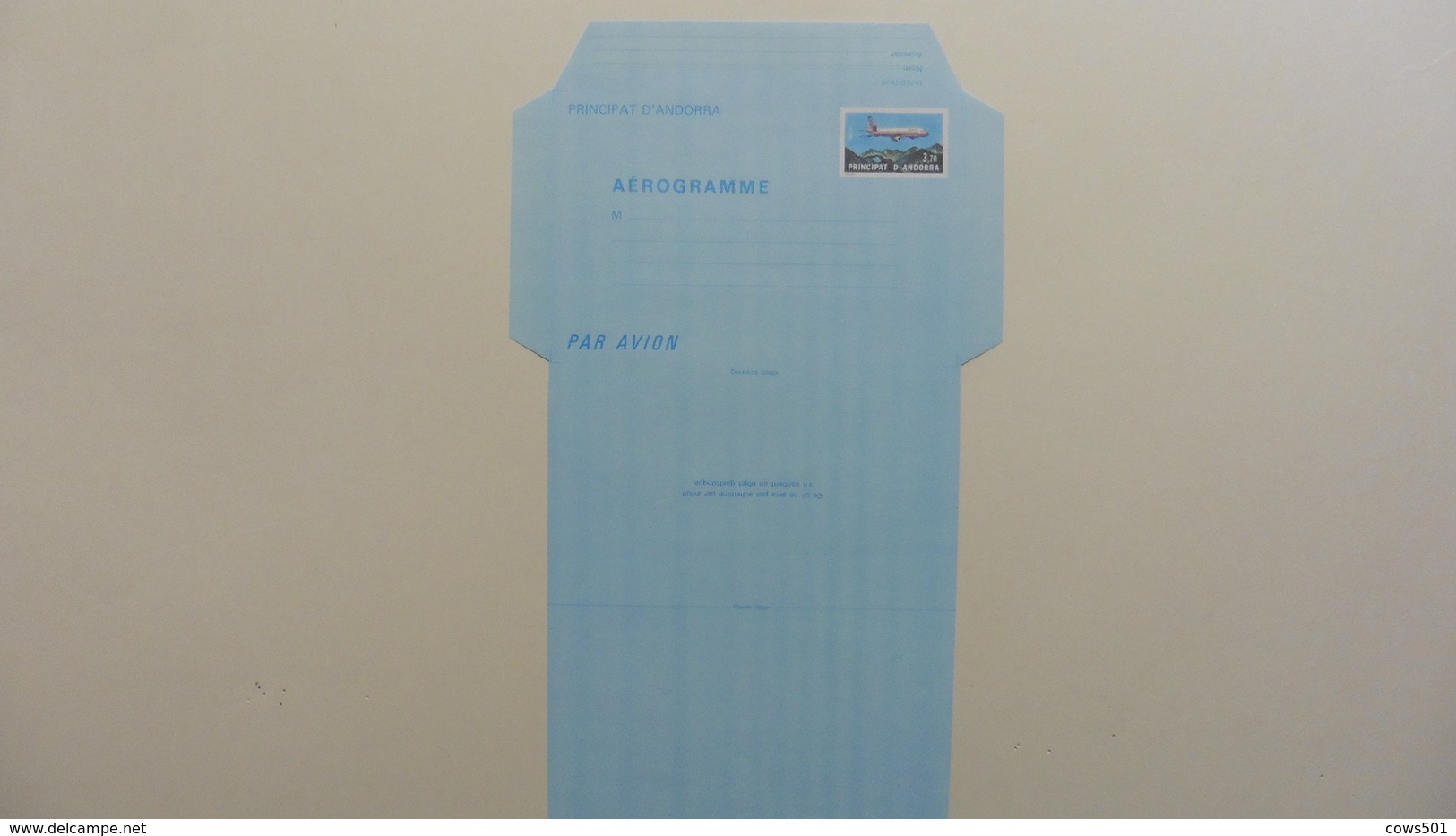 Andorre Français > Entiers Postaux :Aérogramme Neuf N° 1   :Airbus  A310 - Postwaardestukken & Prêts-à-poster