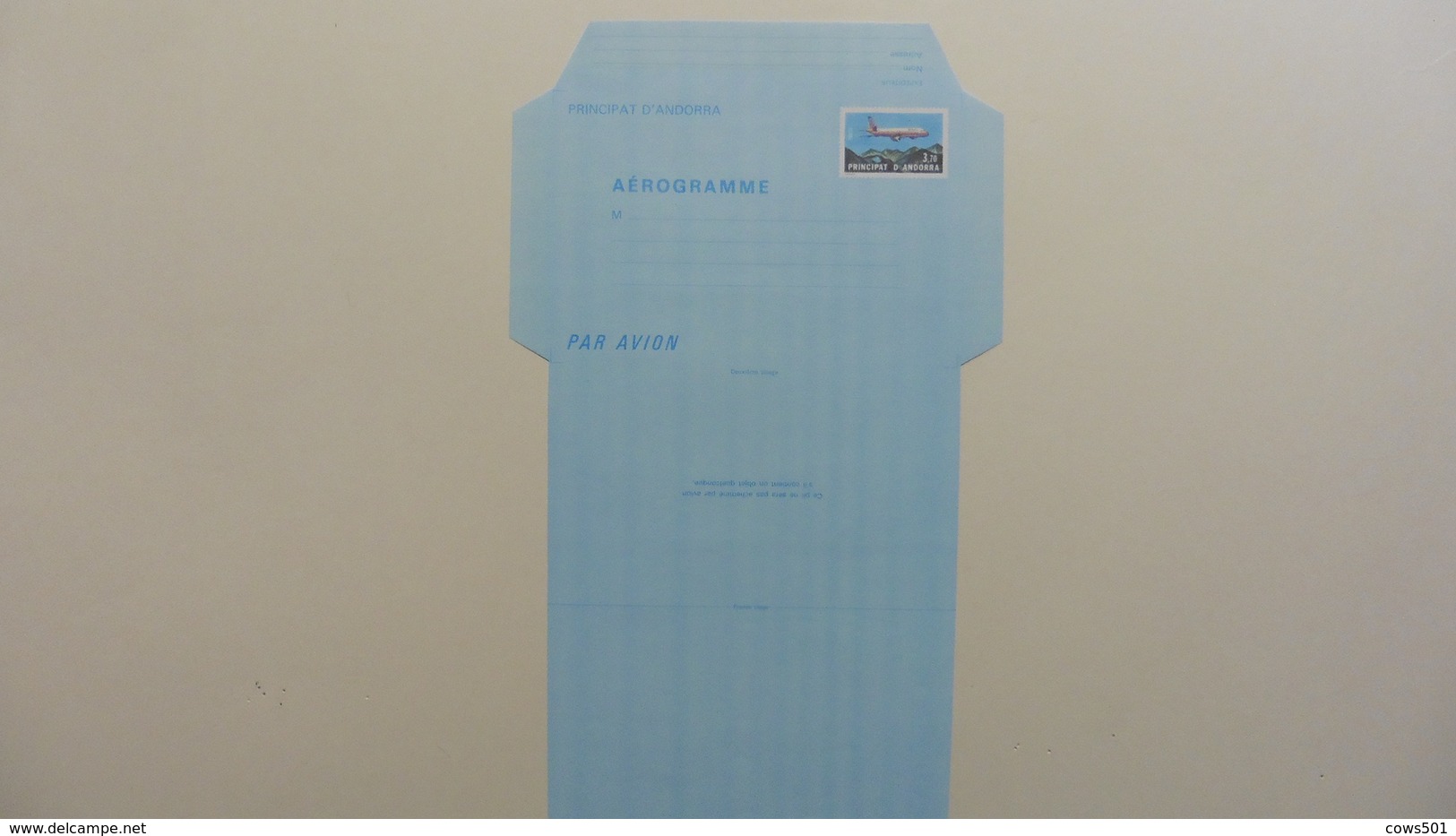 Andorre Français > Entiers Postaux :Aérogramme Neuf N° 1   :Airbus  A310 - Stamped Stationery & Prêts-à-poster