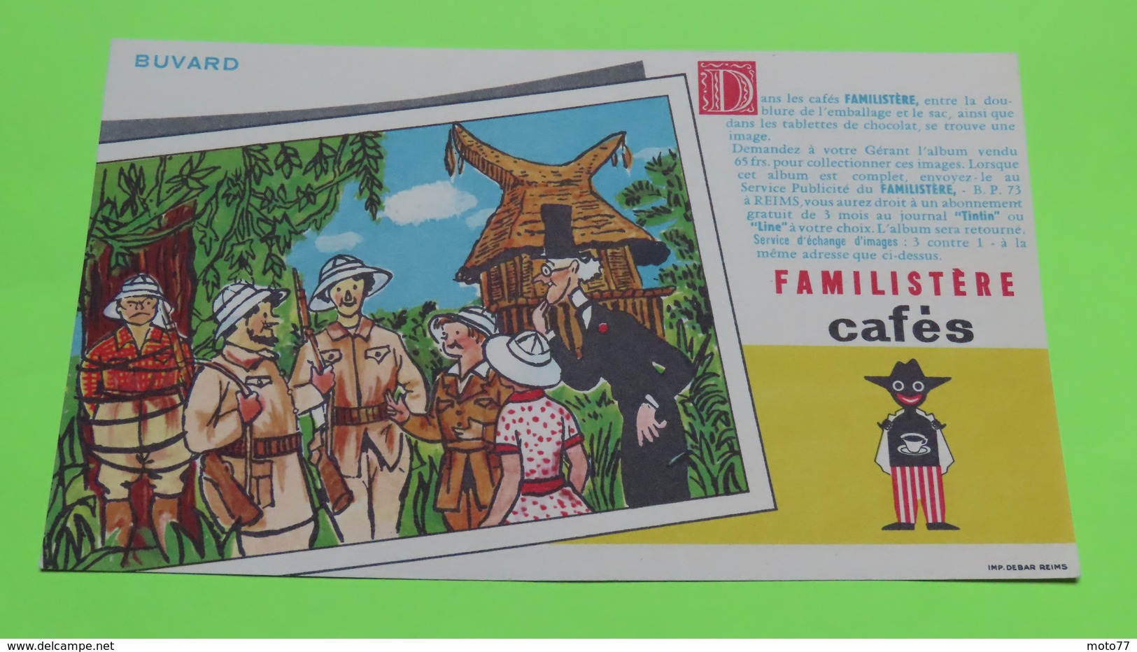 Buvard 69 - Café FAMILISTÈRE - Album Collecteur D'images - Etat D'usage : Voir Photos - 20x12 Environ -vers Année 1950 - Café & Thé