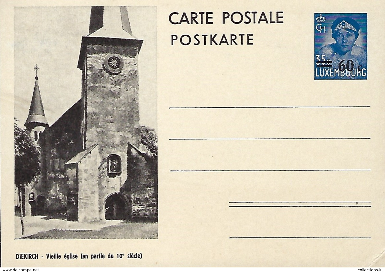 Luxembourg  -  Carte Postale - Postkarten - Diekirch - Vieille église (en Partie Du 10e Siècle - Entiers Postaux