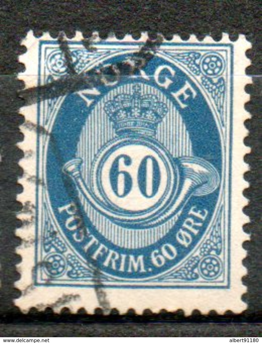 NORVEGE Cor  60o Bleu  1894 N°57 - Oblitérés