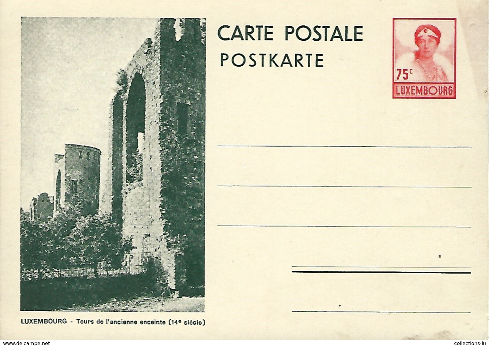 Luxembourg  -  Carte Postale - Postkarten - No.108 - Luxembourg - Tours De L'ancienne Enceinte 14e Siècle - Entiers Postaux