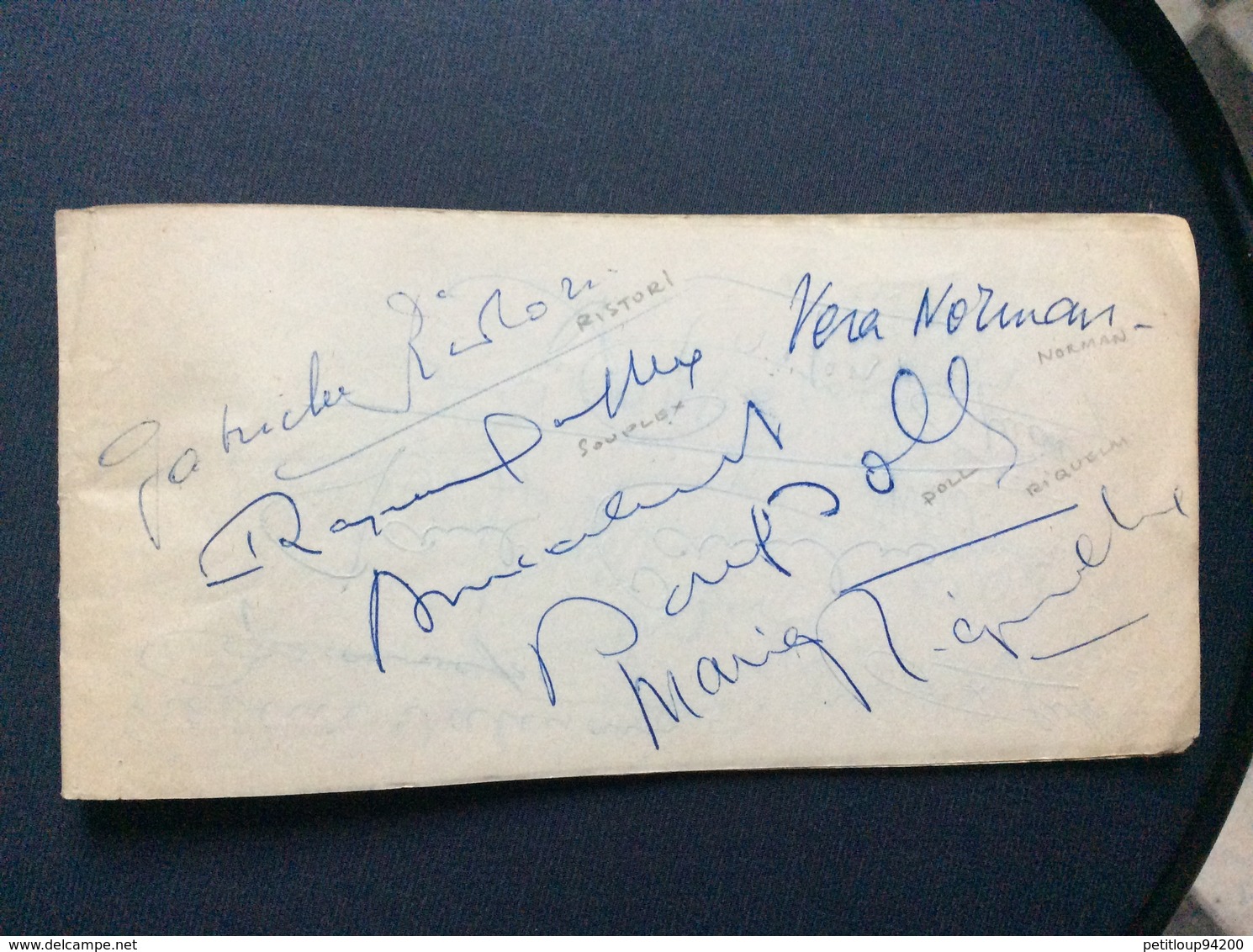 AIR FRANCE KERMESSE AIX ÉTOILES 1953 Autographes *R.SOUPLEX *D.DOLL *À.PREJEAN *J.MARAIS*DADZU - Autres & Non Classés