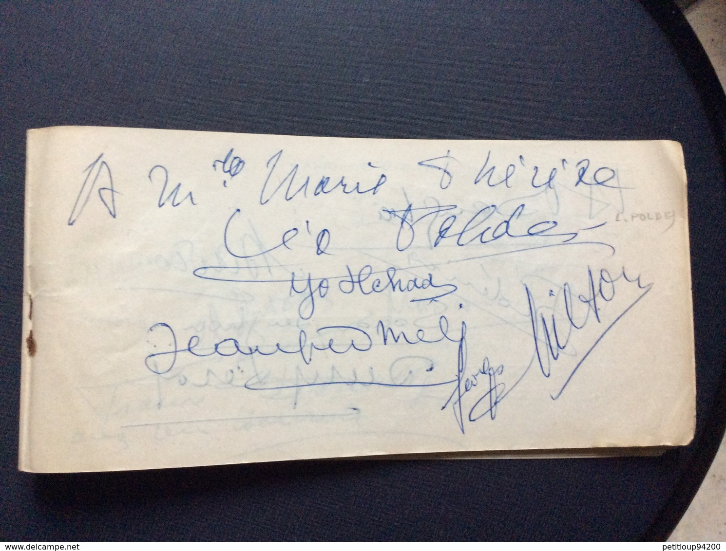 AIR FRANCE KERMESSE AIX ÉTOILES 1953 Autographes *R.SOUPLEX *D.DOLL *À.PREJEAN *J.MARAIS*DADZU