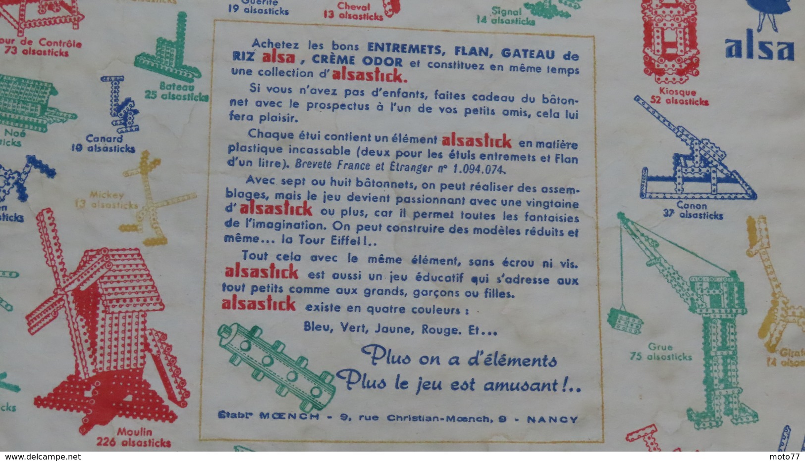 Grand Buvard 95 - ALSA - Mécano Plastique - "Etat" D'usage : Voir Photos - 27x21 Environ - Année 1950 - Produits Laitiers