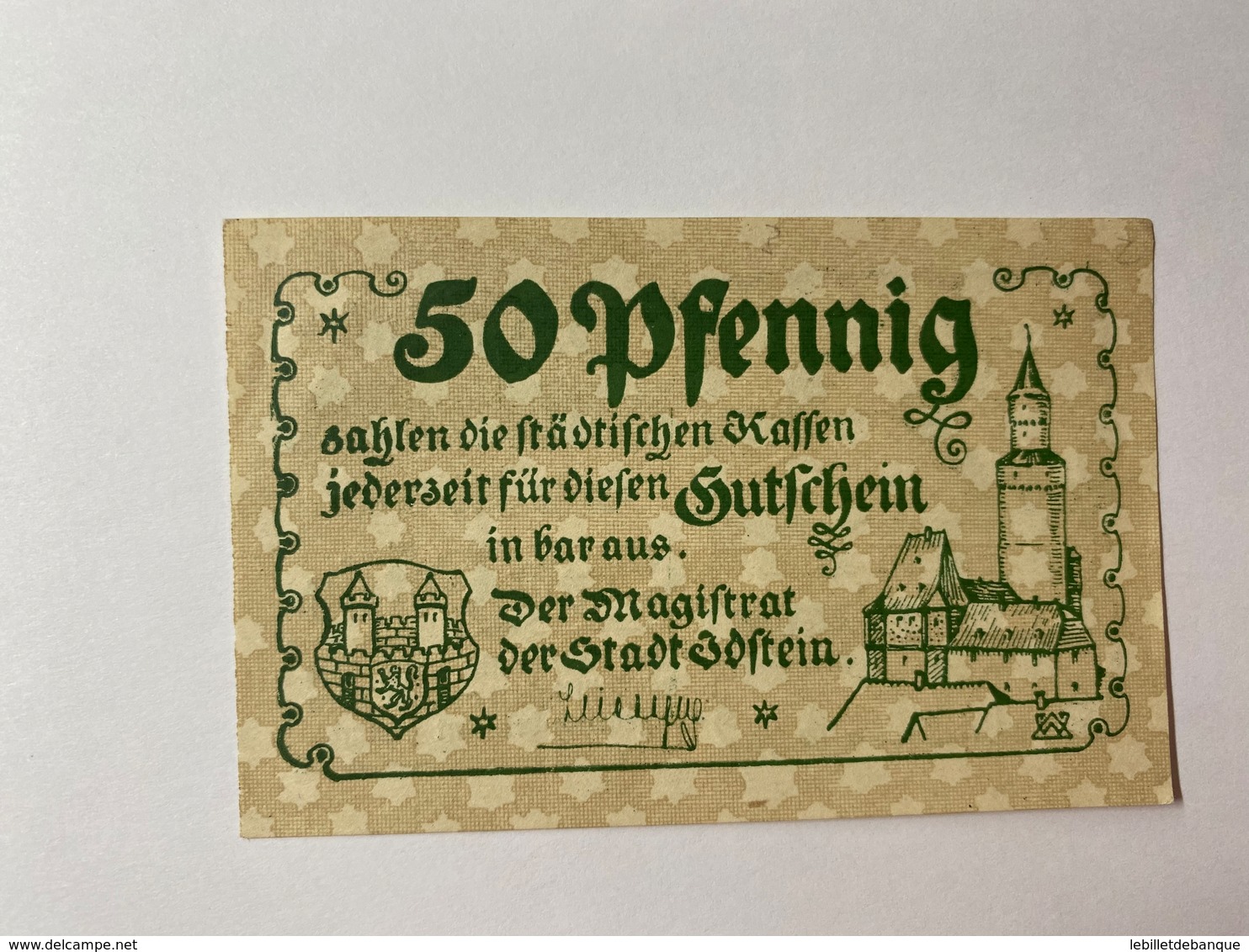 Allemagne Notgeld Ibstein 50 Pfennig - Collections