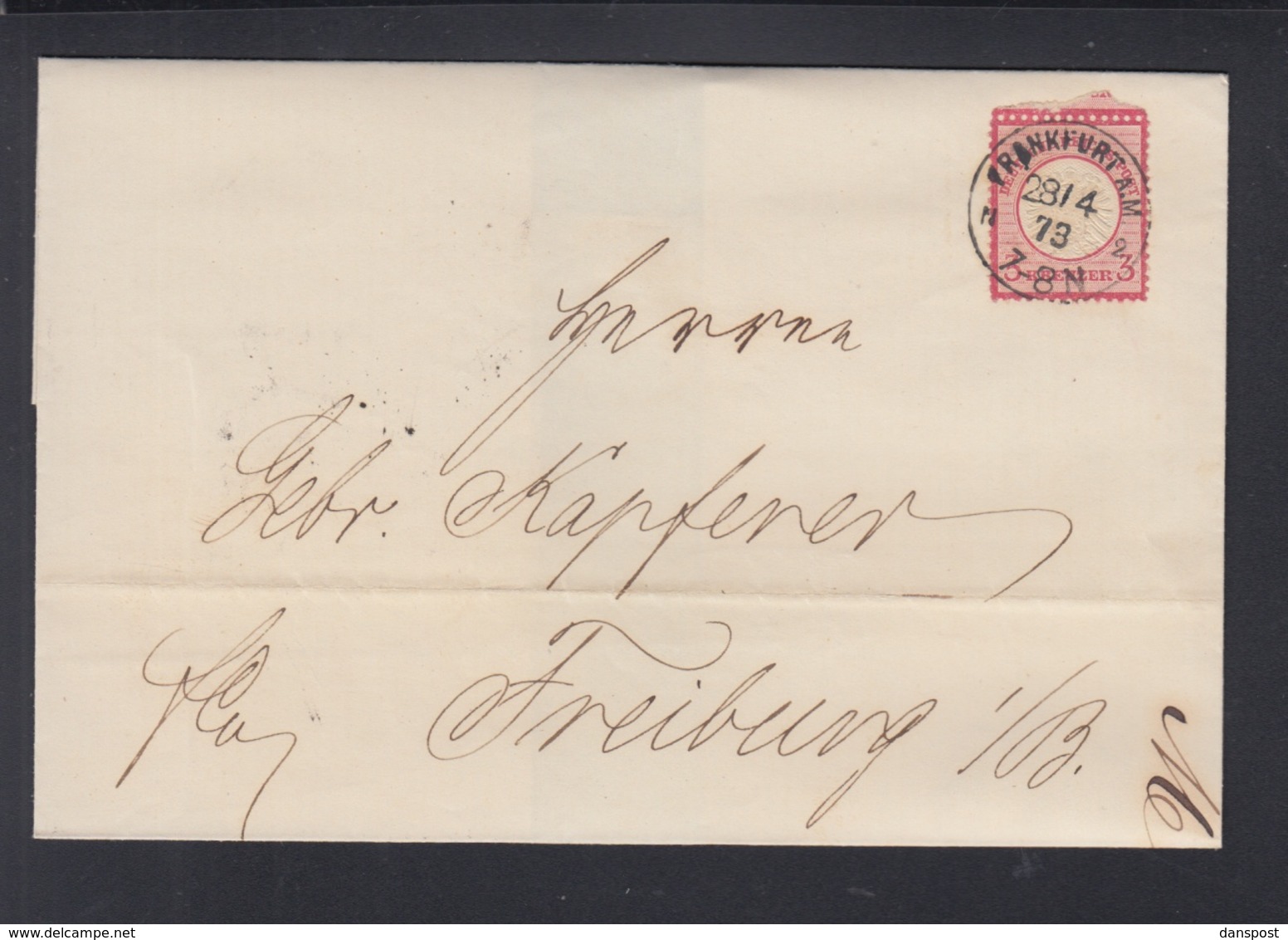 Dt. Reich Brief 1873 Frankfurt Am Main Nach Freiburg - Storia Postale