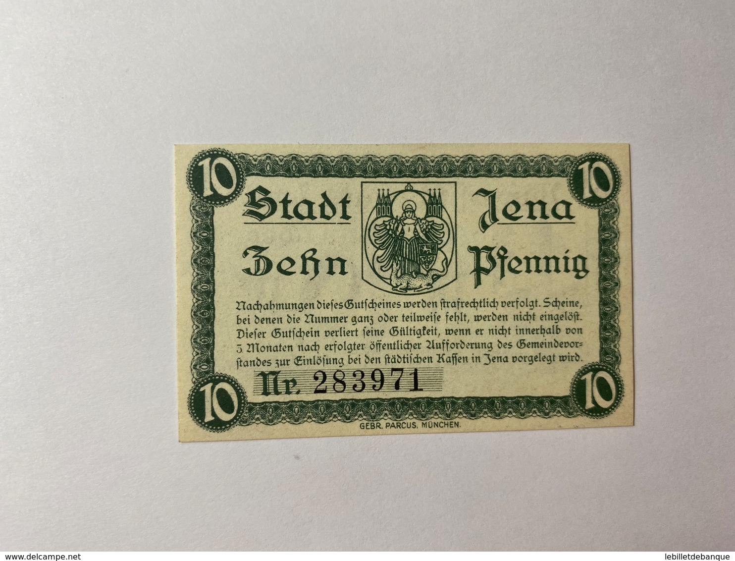 Allemagne Notgeld Jena 10 Pfennig - Collections