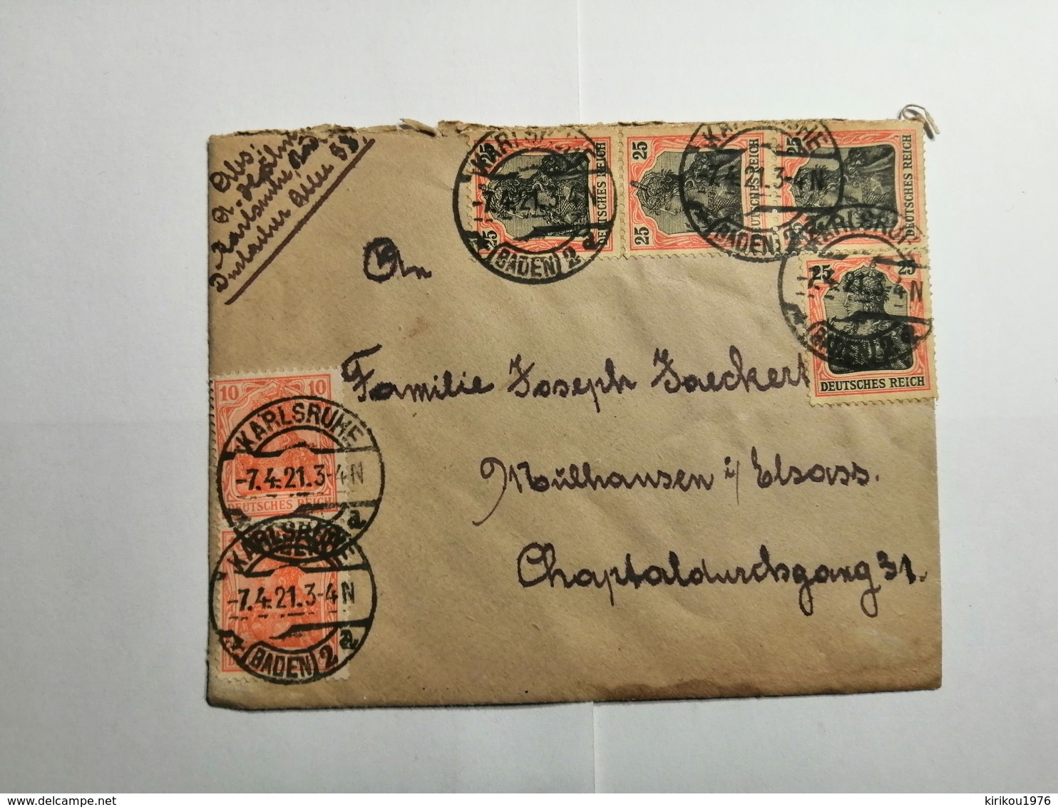 Deutsches Reich  Briefumschlag 1921 - Briefe U. Dokumente